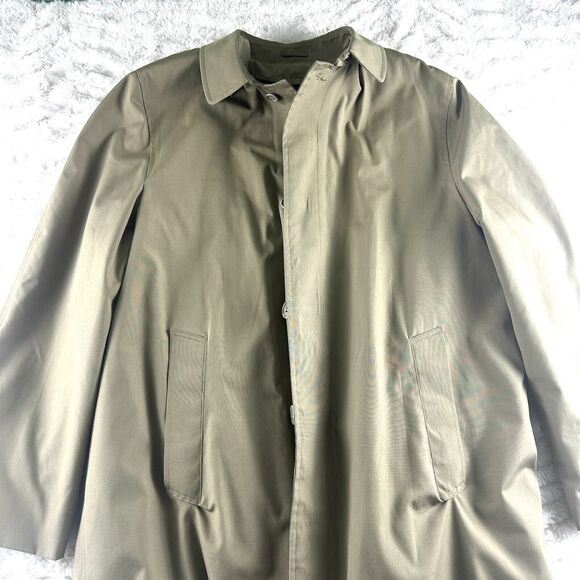 Trench‎ Coat -Towncraft Plus Penn-Prest Penneys Removable Fur Lined Mens 42L VTG - Picture 2 of 15